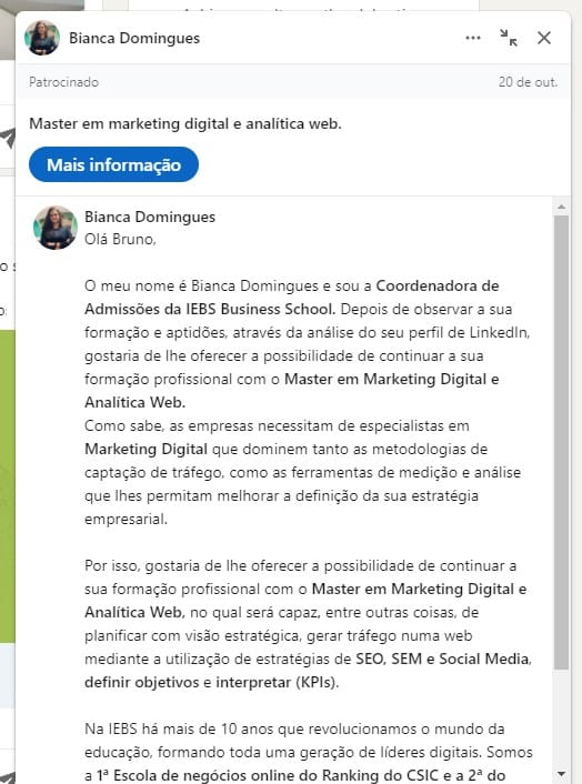 patrocinado no inmail